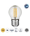 GLOBOSTAR® SPHERE 99004 Λάμπα E27 G45 LED 4W 400lm 360° AC 220-240V IP20 Θερμό Λευκό 2700K Dimmable - Long Filament Chip - Διάφανο - Μ4.5 x Π4.5 x Υ7.5cm - 3 Χρόνια Εγγύηση